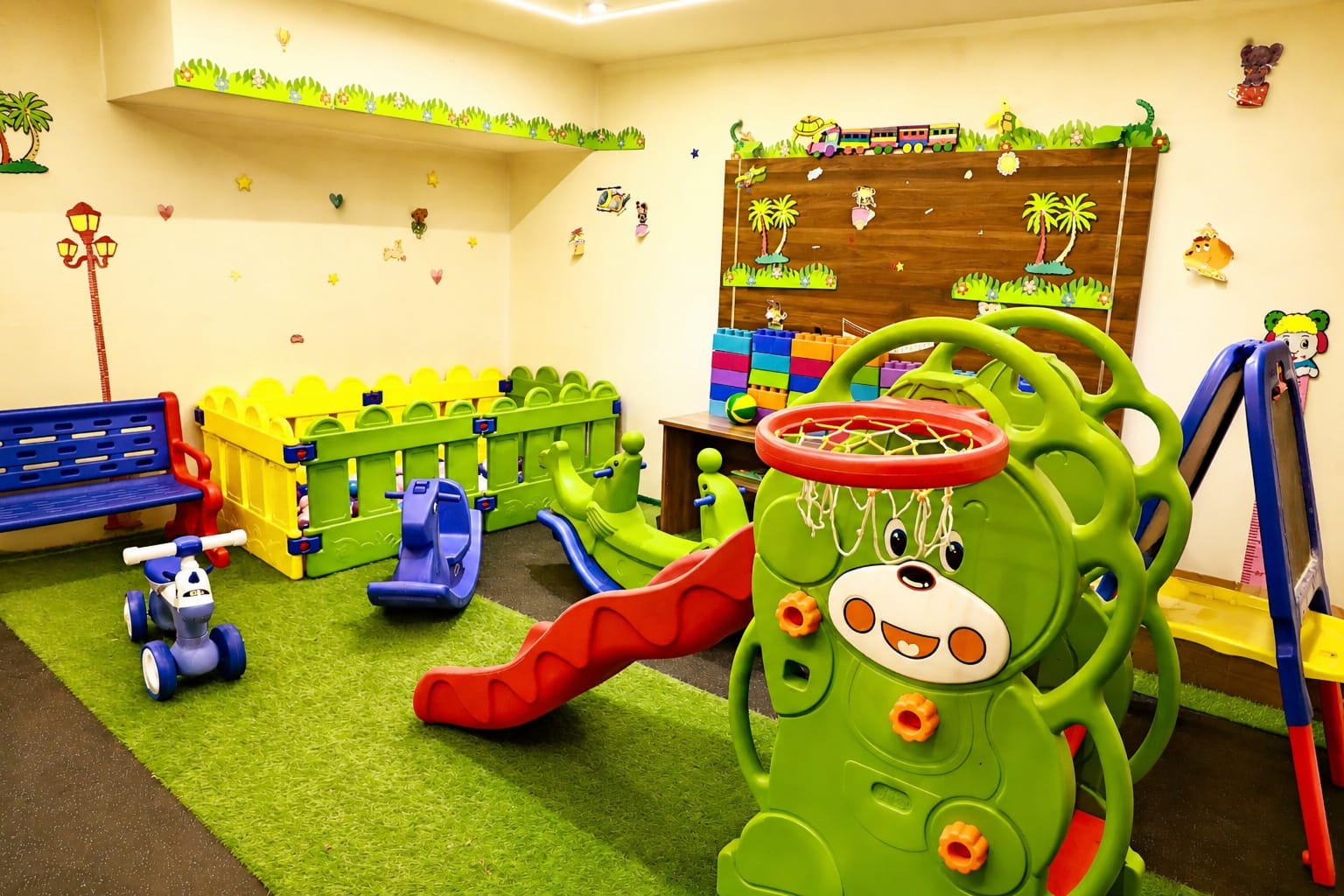 Children's play area for family stays